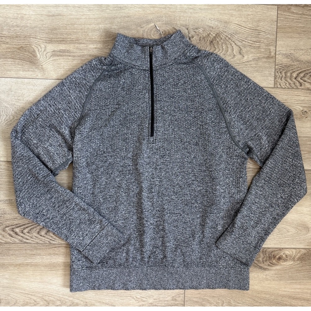 Men's LG Lululemon Engineered Warmth Quarter Zip Pullover Wool Blend Long